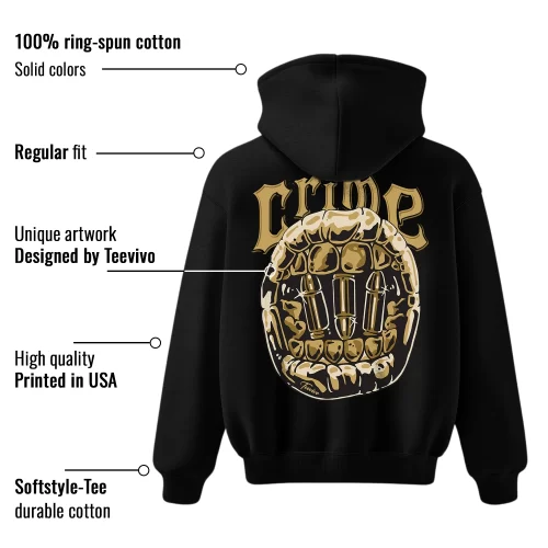 TeeVivo Hoodie Match Air Jordan 1 Retro High Black Metallic Gold Crime – Air Jordan 1 Hoodie, AJ1 Hoodie