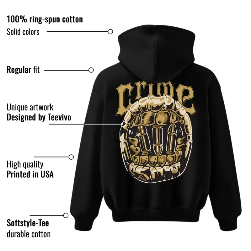 TeeVivo Hoodie Match Air Jordan 1 Retro High Black Metallic Gold Crime – Air Jordan 1 Hoodie, AJ1 Hoodie