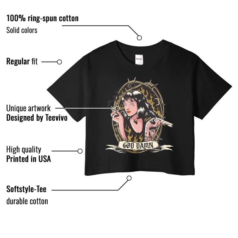 TeeVivo Crop Top Match Air Jordan 1 Retro High Black Metallic Gold God Daaamn – Air Jordan 1 Crop Top, AJ1 Crop Top