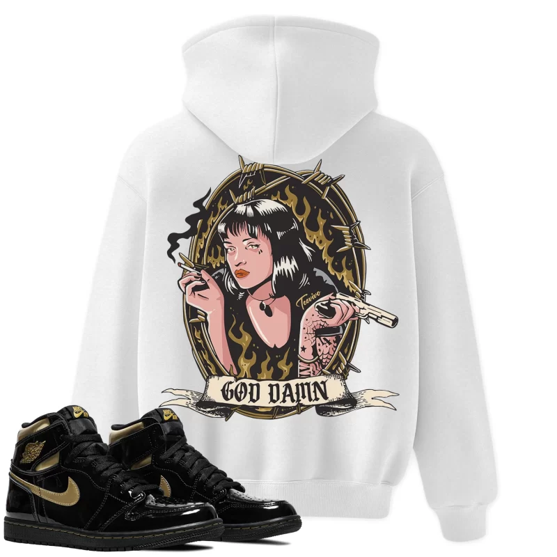 TeeVivo Hoodie Match Air Jordan 1 Retro High Black Metallic Gold God Daaamn – Air Jordan 1 Hoodie, AJ1 Hoodie