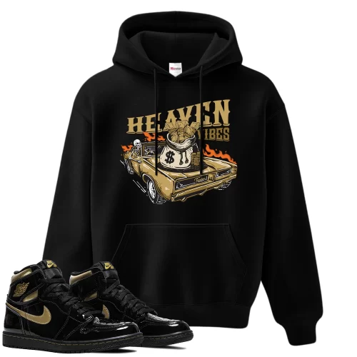 TeeVivo Hoodie Match Air Jordan 1 Retro High Black Metallic Gold Heaven vibes – Air Jordan 1 Hoodie, AJ1 Hoodie