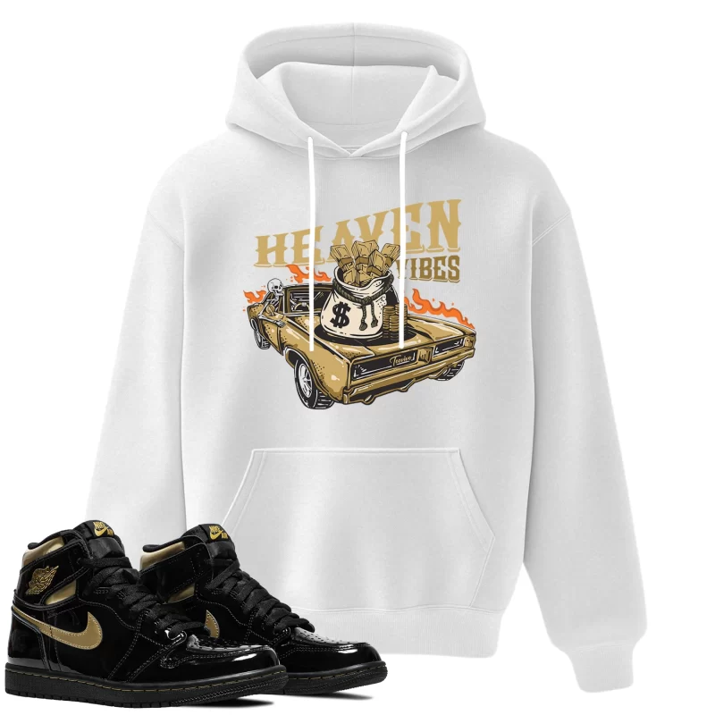 TeeVivo Hoodie Match Air Jordan 1 Retro High Black Metallic Gold Heaven vibes – Air Jordan 1 Hoodie, AJ1 Hoodie