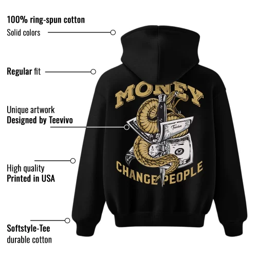 TeeVivo Hoodie Match Air Jordan 1 Retro High Black Metallic Gold Money change people – Air Jordan 1 Hoodie, AJ1 Hoodie