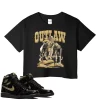 TeeVivo Crop Top Match Air Jordan 1 Retro High Black Metallic Gold Outlaw – Air Jordan 1 Crop Top, AJ1 Crop Top