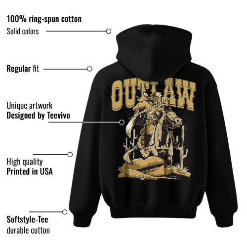 TeeVivo Hoodie Match Air Jordan 1 Retro High Black Metallic Gold Outlaw – Air Jordan 1 Hoodie, AJ1 Hoodie
