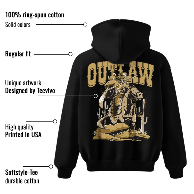 TeeVivo Hoodie Match Air Jordan 1 Retro High Black Metallic Gold Outlaw – Air Jordan 1 Hoodie, AJ1 Hoodie