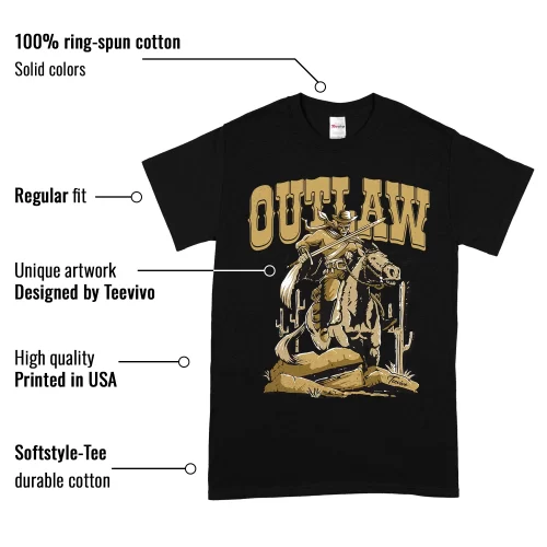 TeeVivo T-Shirt Match Air Jordan 1 Retro High Black Metallic Gold Outlaw – Air Jordan 1 Shirt, AJ1 Shirt