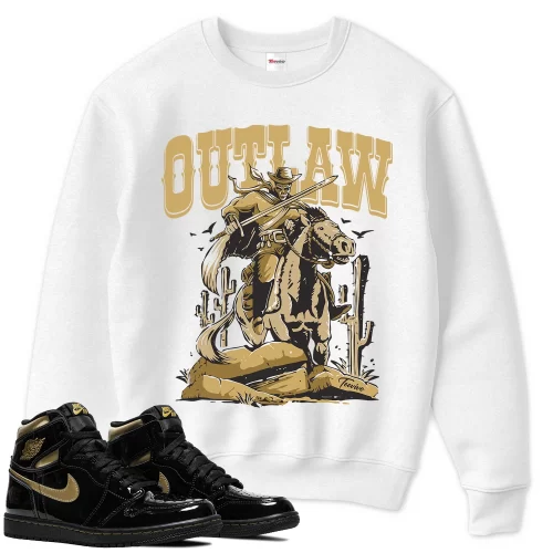 TeeVivo Sweatshirt Match Air Jordan 1 Retro High Black Metallic Gold Outlaw – Air Jordan 1 Sweatshirt, AJ1 Sweatshirt