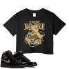 TeeVivo Crop Top Match Air Jordan 1 Retro High Black Metallic Gold Trust no one – Air Jordan 1 Crop Top, AJ1 Crop Top