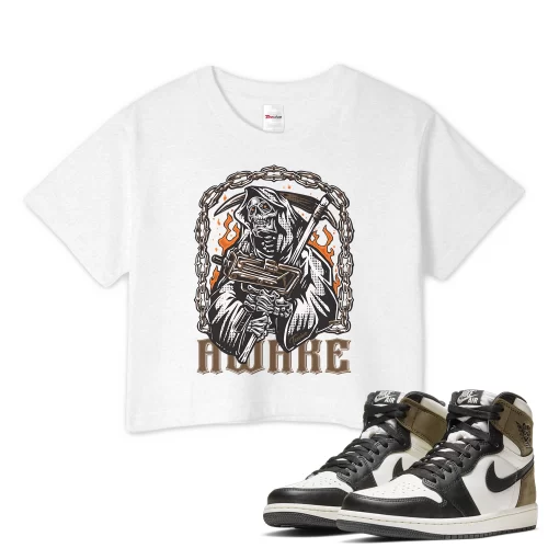 TeeVivo Crop Top Match Air Jordan 1 Retro High Dark Mocha Awake – Air Jordan 1 Crop Top, AJ1 Crop Top