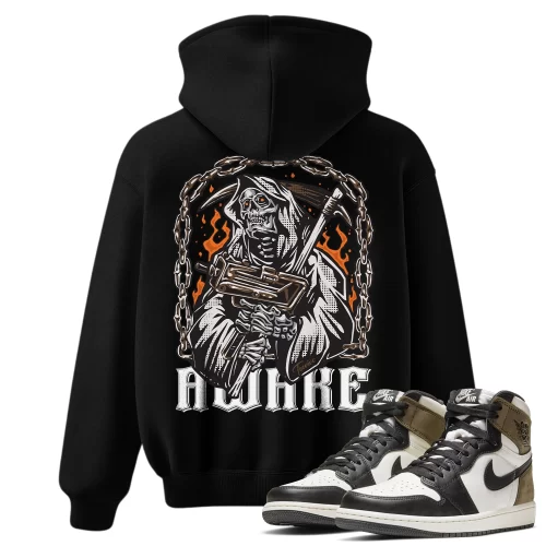 TeeVivo Hoodie Match Air Jordan 1 Retro High Dark Mocha Awake – Air Jordan 1 Hoodie, AJ1 Hoodie