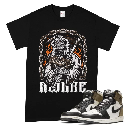 TeeVivo T-Shirt Match Air Jordan 1 Retro High Dark Mocha Awake – Air Jordan 1 Shirt, AJ1 Shirt