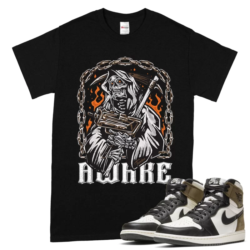 TeeVivo T-Shirt Match Air Jordan 1 Retro High Dark Mocha Awake – Air Jordan 1 Shirt, AJ1 Shirt