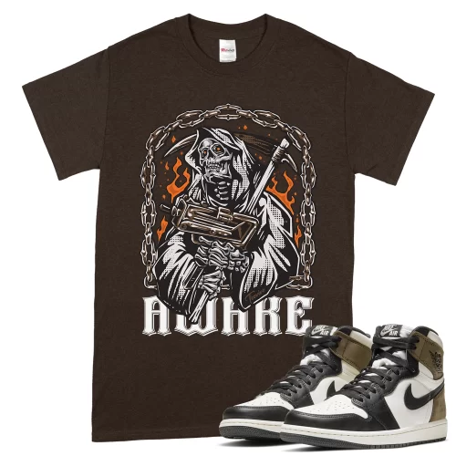 TeeVivo T-Shirt Match Air Jordan 1 Retro High Dark Mocha Awake – Air Jordan 1 Shirt, AJ1 Shirt