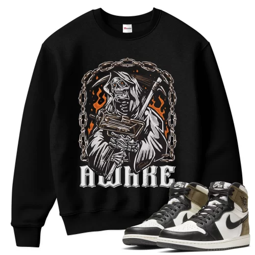 TeeVivo Sweatshirt Match Air Jordan 1 Retro High Dark Mocha Awake – Air Jordan 1 Sweatshirt, AJ1 Sweatshirt