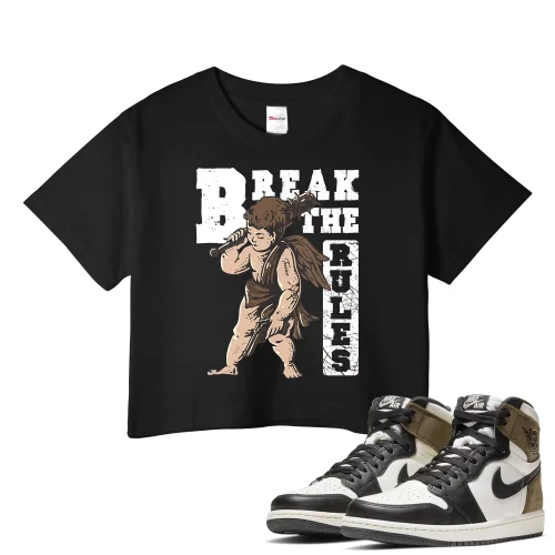 TeeVivo Crop Top Match Air Jordan 1 Retro High Dark Mocha Break the rules – Air Jordan 1 Crop Top, AJ1 Crop Top