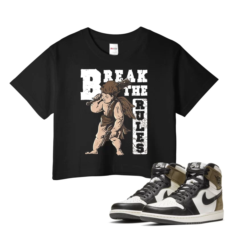 TeeVivo Crop Top Match Air Jordan 1 Retro High Dark Mocha Break the rules – Air Jordan 1 Crop Top, AJ1 Crop Top