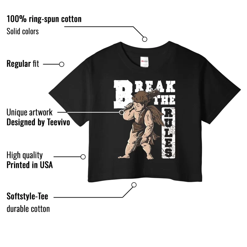 TeeVivo Crop Top Match Air Jordan 1 Retro High Dark Mocha Break the rules – Air Jordan 1 Crop Top, AJ1 Crop Top