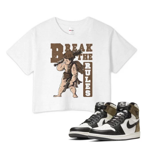 TeeVivo Crop Top Match Air Jordan 1 Retro High Dark Mocha Break the rules – Air Jordan 1 Crop Top, AJ1 Crop Top