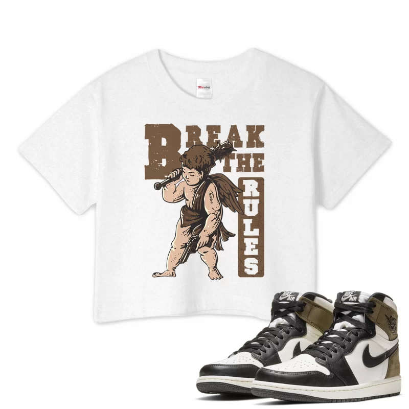TeeVivo Crop Top Match Air Jordan 1 Retro High Dark Mocha Break the rules – Air Jordan 1 Crop Top, AJ1 Crop Top