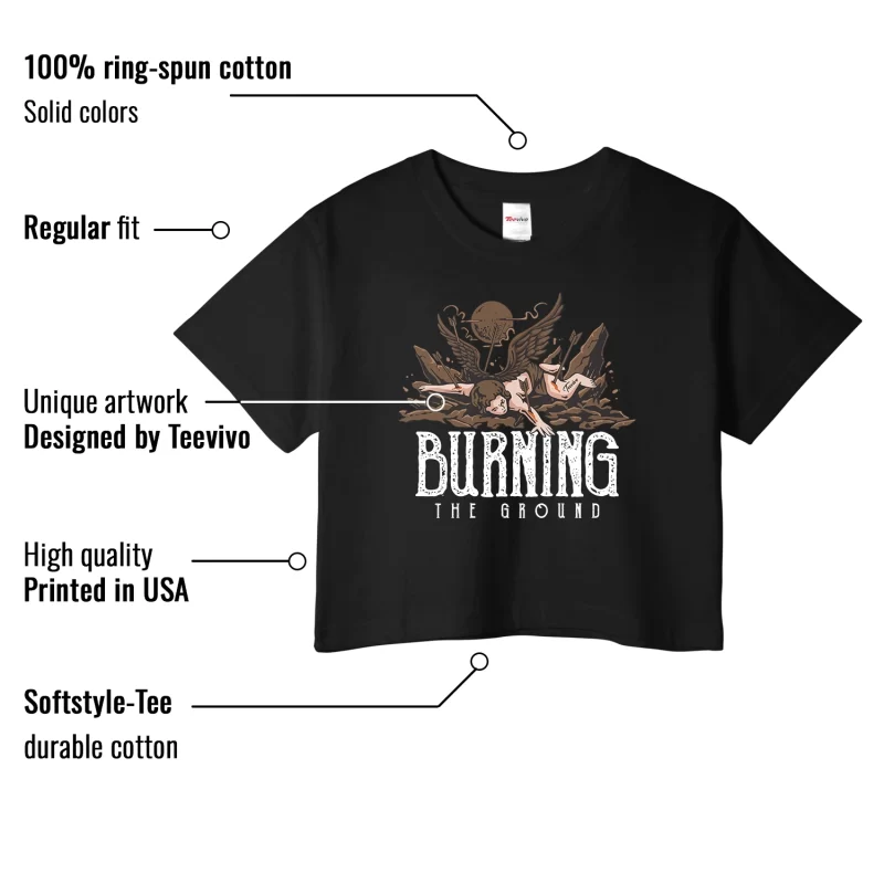 TeeVivo Crop Top Match Air Jordan 1 Retro High Dark Mocha Burning the ground – Air Jordan 1 Crop Top, AJ1 Crop Top