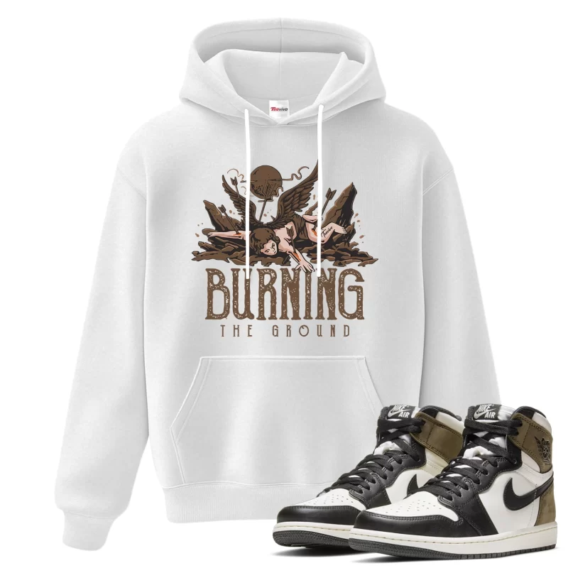 TeeVivo Hoodie Match Air Jordan 1 Retro High Dark Mocha Burning the ground – Air Jordan 1 Hoodie, AJ1 Hoodie