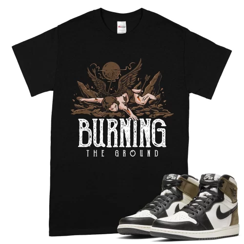 TeeVivo T-Shirt Match Air Jordan 1 Retro High Dark Mocha Burning the ground – Air Jordan 1 Shirt, AJ1 Shirt