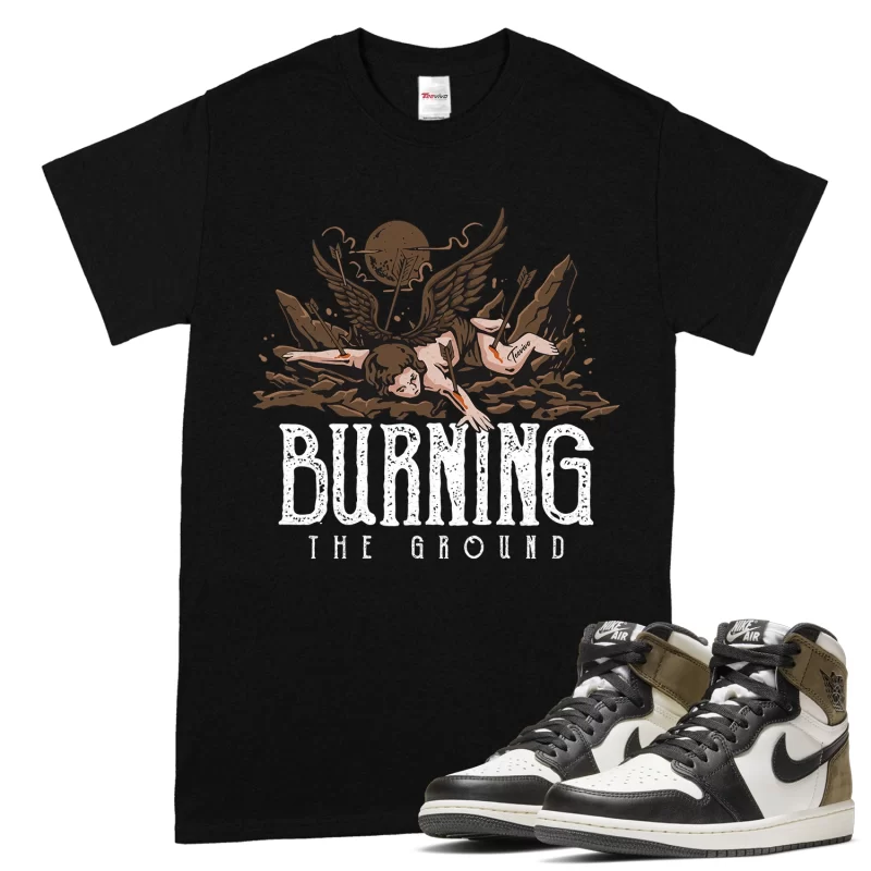 TeeVivo T-Shirt Match Air Jordan 1 Retro High Dark Mocha Burning the ground – Air Jordan 1 Shirt, AJ1 Shirt