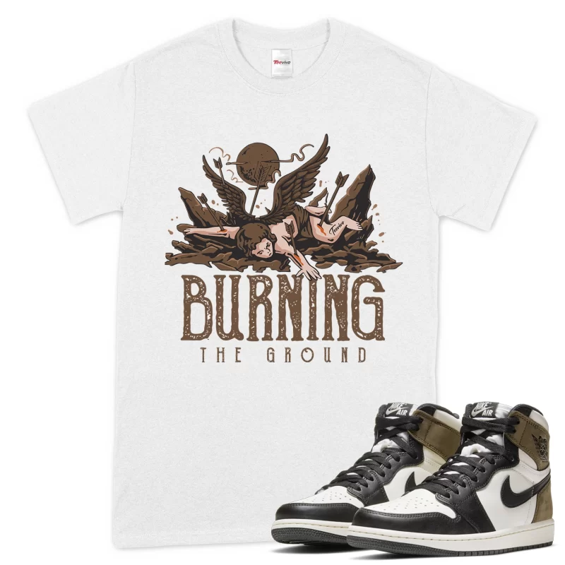 TeeVivo T-Shirt Match Air Jordan 1 Retro High Dark Mocha Burning the ground – Air Jordan 1 Shirt, AJ1 Shirt