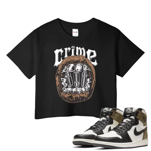 TeeVivo Crop Top Match Air Jordan 1 Retro High Dark Mocha Crime – Air Jordan 1 Crop Top, AJ1 Crop Top