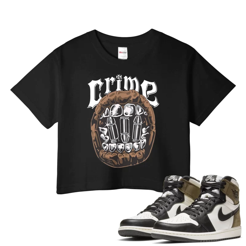TeeVivo Crop Top Match Air Jordan 1 Retro High Dark Mocha Crime – Air Jordan 1 Crop Top, AJ1 Crop Top