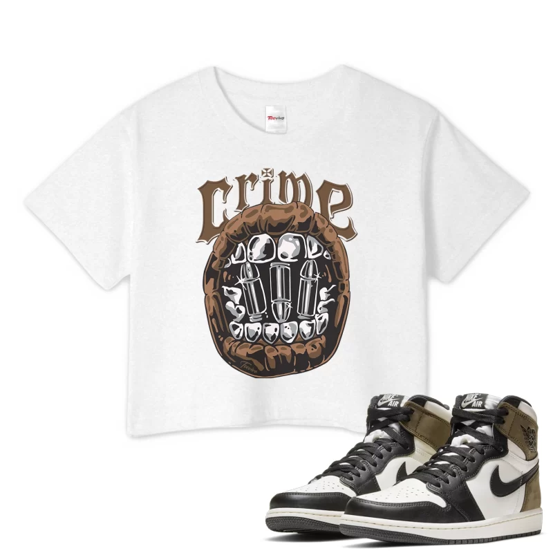 TeeVivo Crop Top Match Air Jordan 1 Retro High Dark Mocha Crime – Air Jordan 1 Crop Top, AJ1 Crop Top