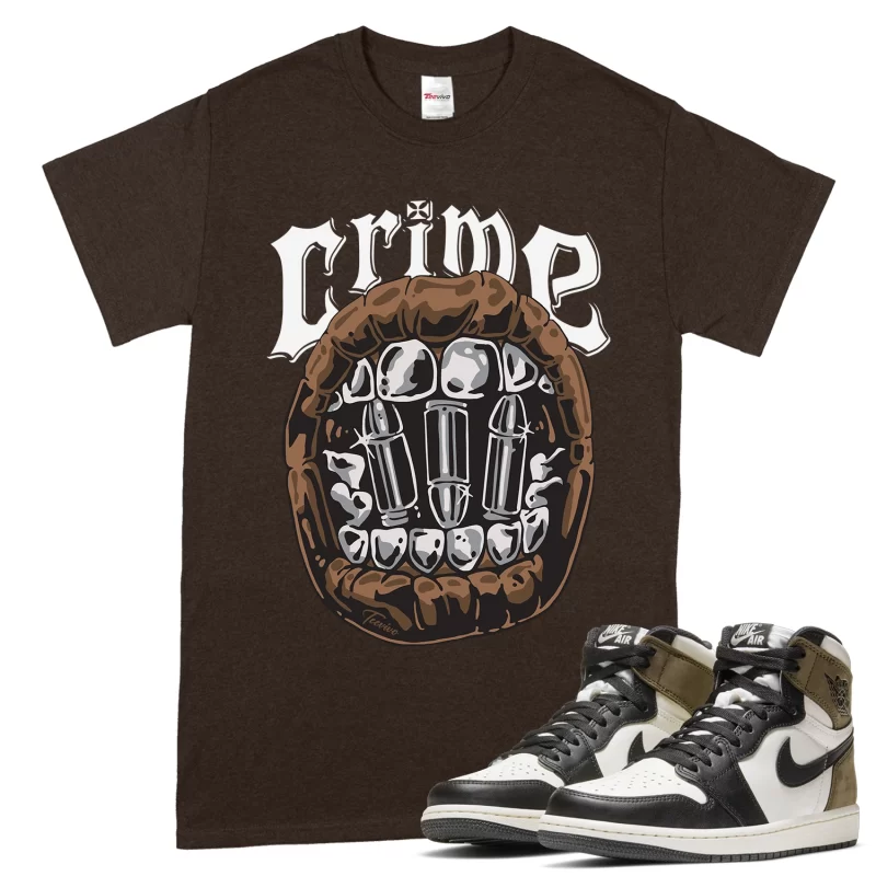 TeeVivo T-Shirt Match Air Jordan 1 Retro High Dark Mocha Crime – Air Jordan 1 Shirt, AJ1 Shirt