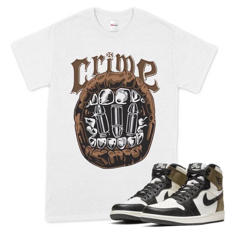 TeeVivo T-Shirt Match Air Jordan 1 Retro High Dark Mocha Crime – Air Jordan 1 Shirt, AJ1 Shirt