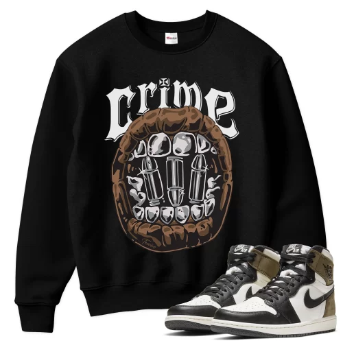 TeeVivo Sweatshirt Match Air Jordan 1 Retro High Dark Mocha Crime – Air Jordan 1 Sweatshirt, AJ1 Sweatshirt