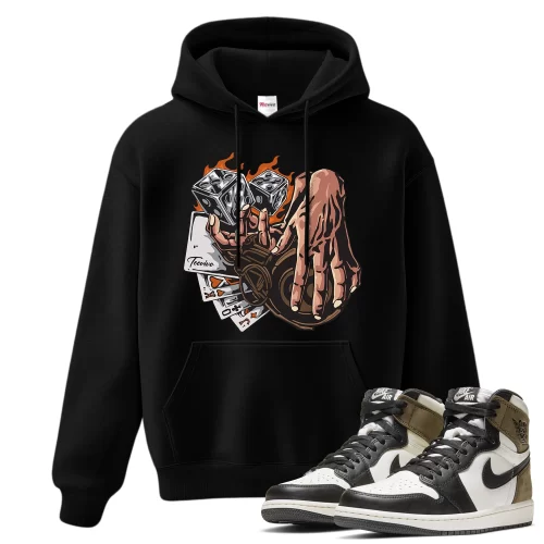 TeeVivo Hoodie Match Air Jordan 1 Retro High Dark Mocha Gambling – Air Jordan 1 Hoodie, AJ1 Hoodie
