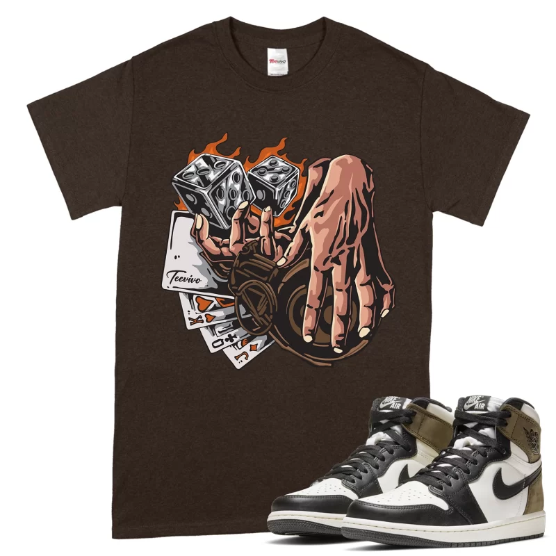 TeeVivo T-Shirt Match Air Jordan 1 Retro High Dark Mocha Gambling – Air Jordan 1 Shirt, AJ1 Shirt