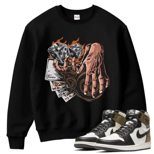 TeeVivo Sweatshirt Match Air Jordan 1 Retro High Dark Mocha Gambling – Air Jordan 1 Sweatshirt, AJ1 Sweatshirt