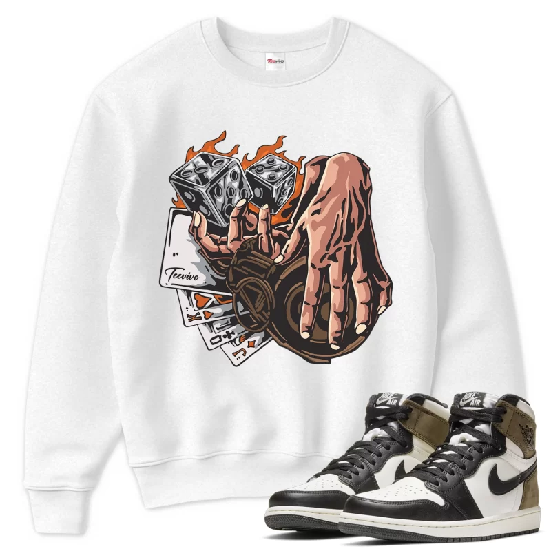 TeeVivo Sweatshirt Match Air Jordan 1 Retro High Dark Mocha Gambling – Air Jordan 1 Sweatshirt, AJ1 Sweatshirt