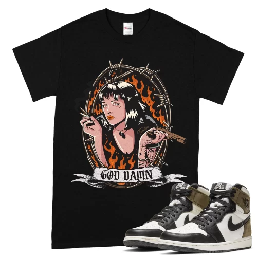 TeeVivo T-Shirt Match Air Jordan 1 Retro High Dark Mocha God Daaamn – Air Jordan 1 Shirt, AJ1 Shirt