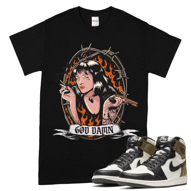 TeeVivo T-Shirt Match Air Jordan 1 Retro High Dark Mocha God Daaamn – Air Jordan 1 Shirt, AJ1 Shirt