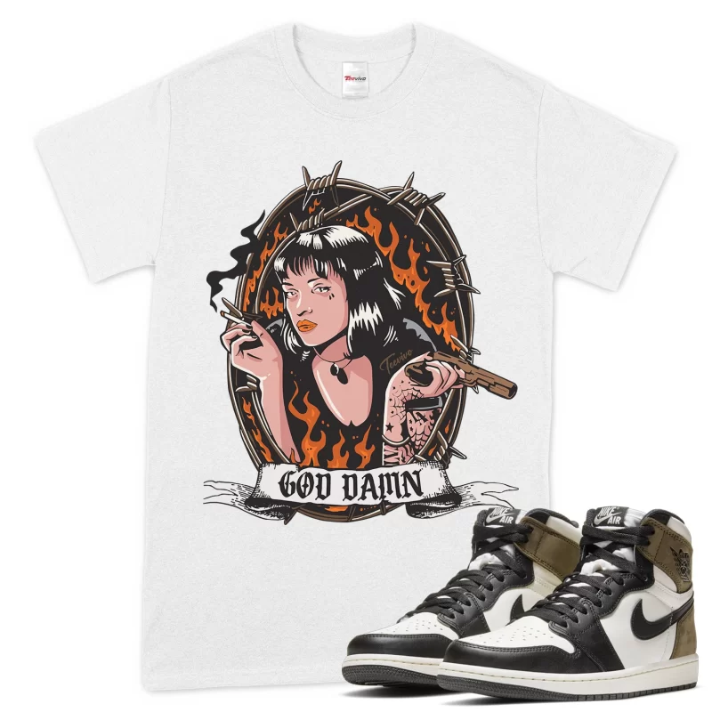 TeeVivo T-Shirt Match Air Jordan 1 Retro High Dark Mocha God Daaamn – Air Jordan 1 Shirt, AJ1 Shirt