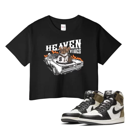 TeeVivo Crop Top Match Air Jordan 1 Retro High Dark Mocha Heaven vibes – Air Jordan 1 Crop Top, AJ1 Crop Top