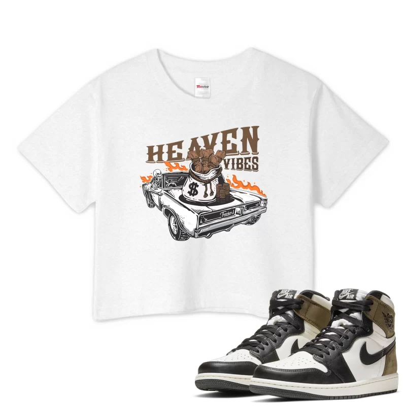 TeeVivo Crop Top Match Air Jordan 1 Retro High Dark Mocha Heaven vibes – Air Jordan 1 Crop Top, AJ1 Crop Top