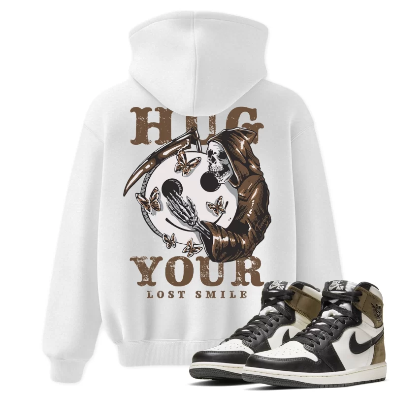 TeeVivo Hoodie Match Air Jordan 1 Retro High Dark Mocha Hug your lost smile – Air Jordan 1 Hoodie, AJ1 Hoodie