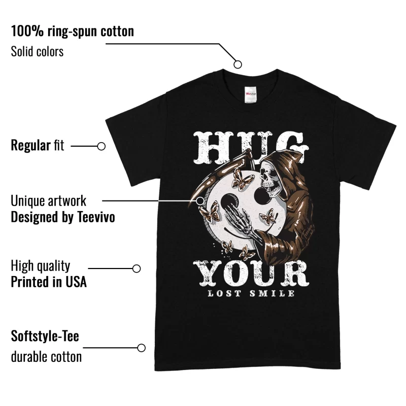 TeeVivo T-Shirt Match Air Jordan 1 Retro High Dark Mocha Hug your lost smile – Air Jordan 1 Shirt, AJ1 Shirt