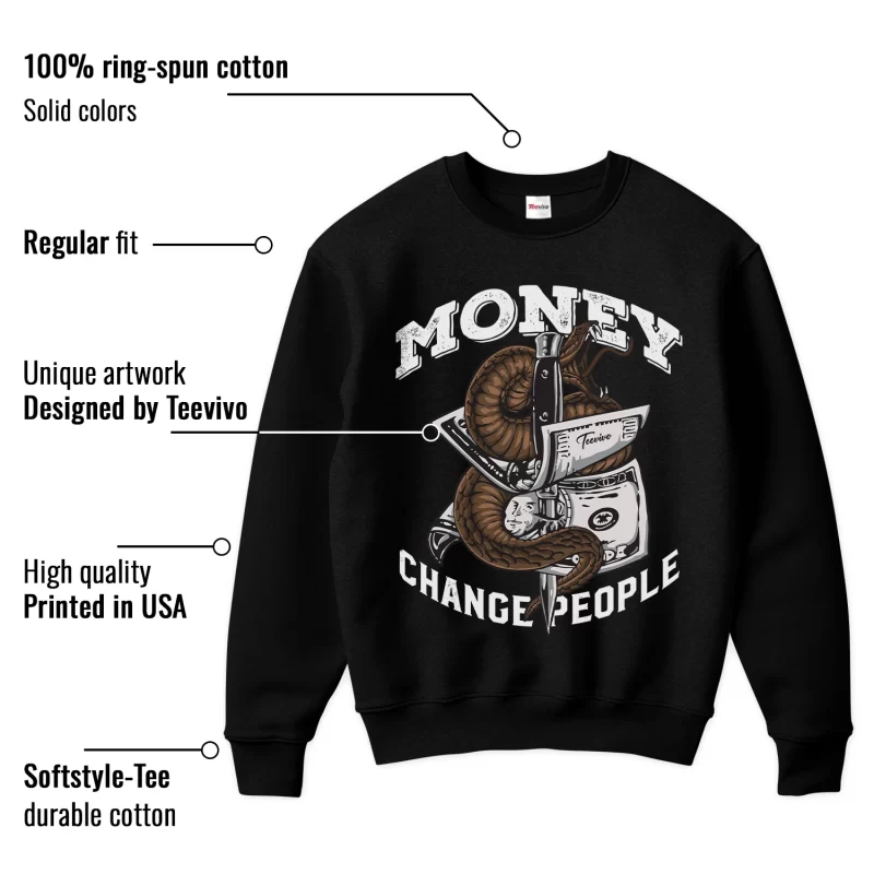 TeeVivo Sweatshirt Match Air Jordan 1 Retro High Dark Mocha Money change people – Air Jordan 1 Sweatshirt, AJ1 Sweatshirt