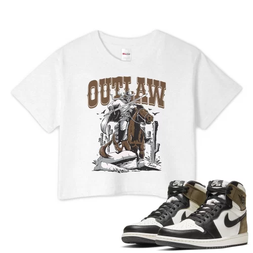TeeVivo Crop Top Match Air Jordan 1 Retro High Dark Mocha Outlaw – Air Jordan 1 Crop Top, AJ1 Crop Top