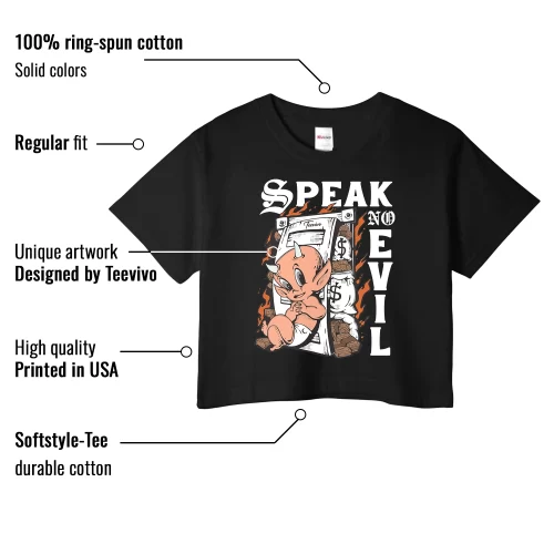 TeeVivo Crop Top Match Air Jordan 1 Retro High Dark Mocha Speak no evil – Air Jordan 1 Crop Top, AJ1 Crop Top