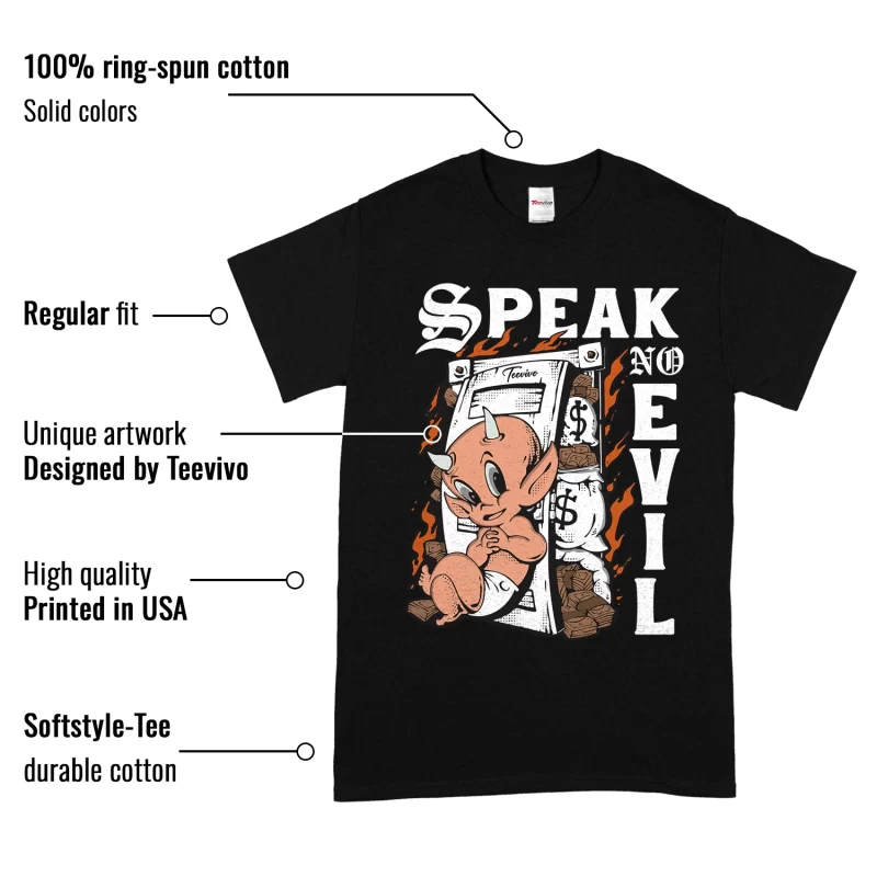 TeeVivo T-Shirt Match Air Jordan 1 Retro High Dark Mocha Speak no evil – Air Jordan 1 Shirt, AJ1 Shirt